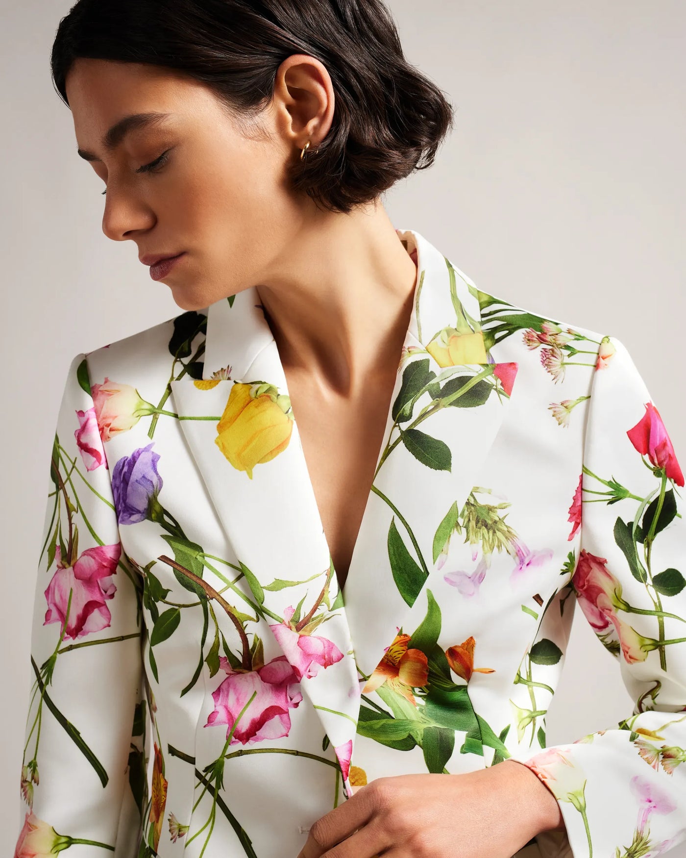 Ted Baker Ziaah Floral Slim Fit Suit Jacket | White