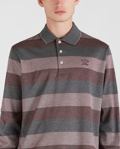 Paul & Shark Polo Shirt with Stripes Regular Fit | Beige / Green / Brown