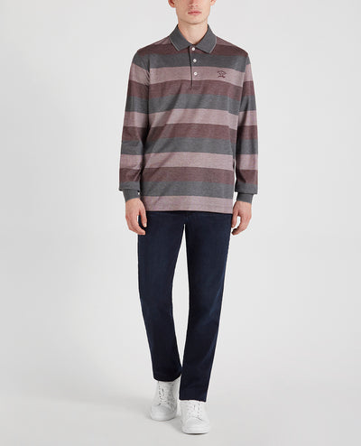Paul & Shark Polo Shirt with Stripes Regular Fit | Beige / Green / Brown