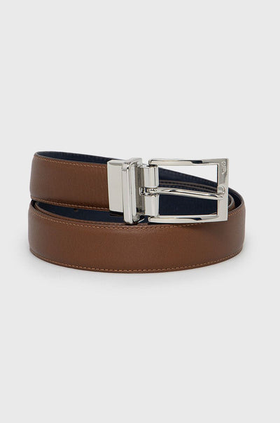 Ralph Lauren Reversible Leather Dress Belt | Brown/Navy