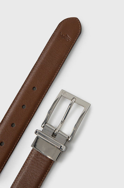 Ralph Lauren Reversible Leather Dress Belt | Brown/Navy