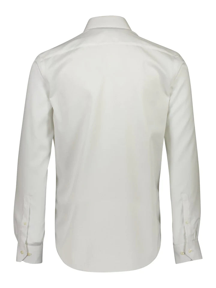Lindbergh Plain Fine Twill Non Iron Stain Resistant Shirt | White