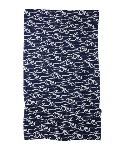 Paul & Shark Beach Towel with Sharks | Navy