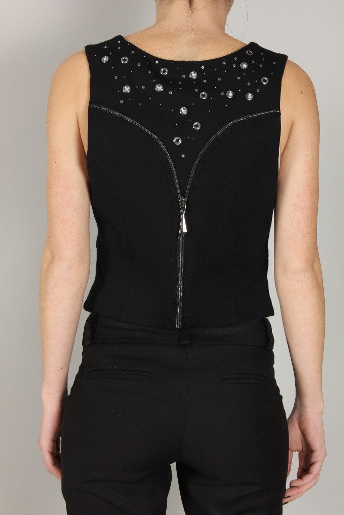 RoccoBarocco Women's Top RoccoBarocco Top Zip | BLACK
