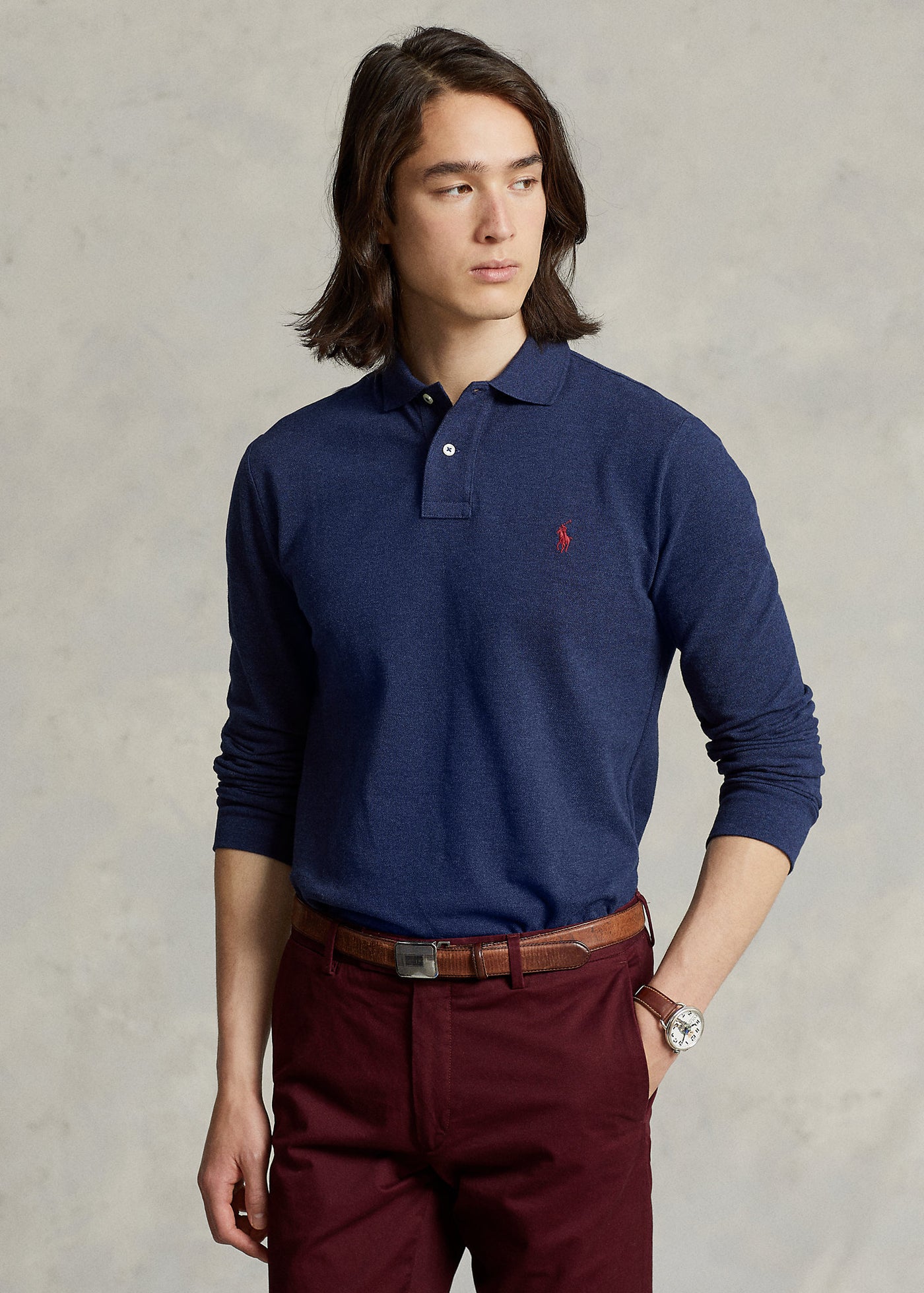 Ralph Lauren Custom Slim Fit Mesh Polo Shirt | Spring Navy